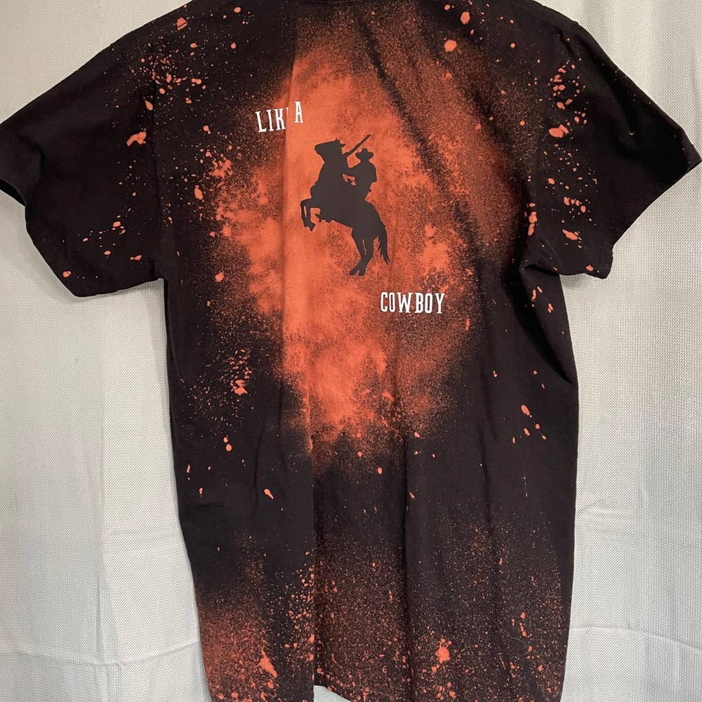 Bleached black T-shirt. One available